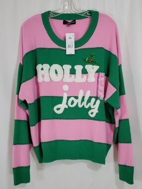 33 Degrees "Holly Jolly" Festive Long Sleeve Sweater